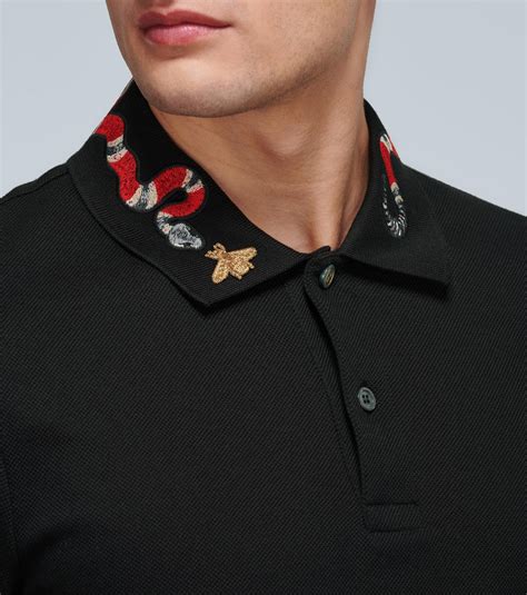 gucci snake collar polo shirt|gucci polo shirt snake.